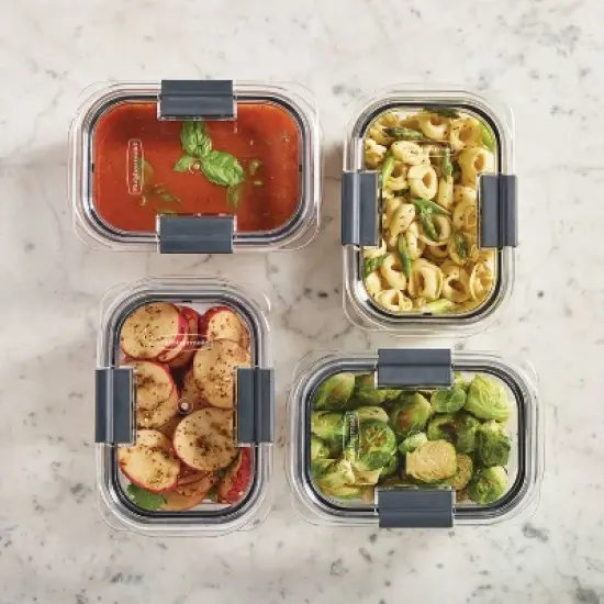 Rubbermaid Brilliance 22pc Plastic Food Storage Container Set Clear image {4}