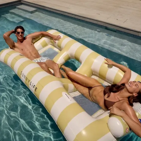 Sunnylife: Luxe Twin Hammock Float - Casa Sand Stripe - 2-Person Pool Lounger image {5}