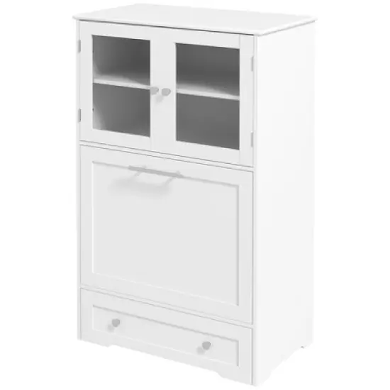 PawHut Dog Feeding Station with 2 Storage Cabinets, Pet Feeding Station with 2 Elevated Dog Bowls, Side Hooks, Anti-tip Kit, for Feeding & Watering image {3}