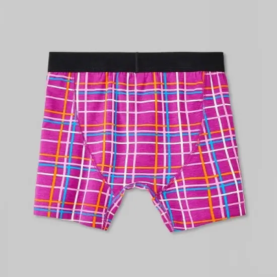 Men's Plaid/Solid Boxer Briefs 4pk - Original Use&trade; Blue/Pink/White image {2}