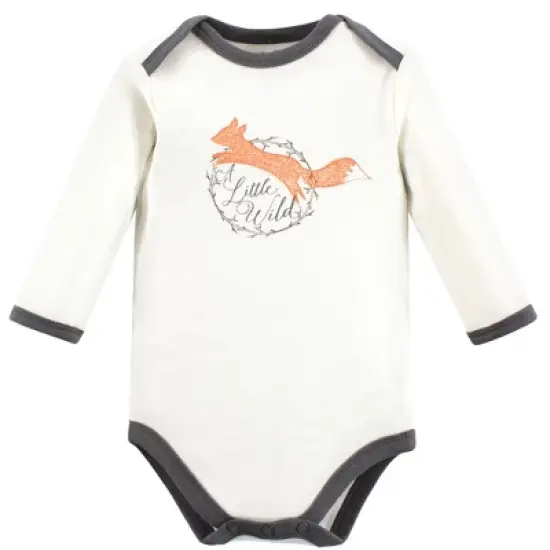 Touched by Nature Baby Boy Organic Cotton Long-Sleeve Bodysuits 3pk, Fox image {3}