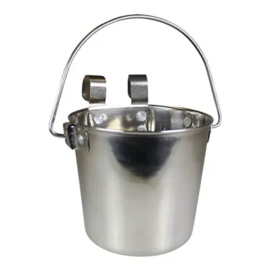 Pail Stainless Steel w/ Rivets Flat Sided Hook-On 13 qt image {2}