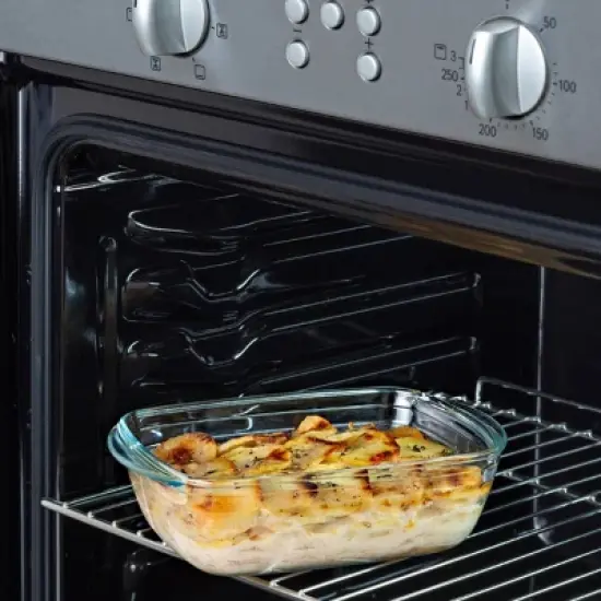 O'Cuisine Set of 3 Rectangular Glass Food Storage and Baking Containers with Lids image {3}