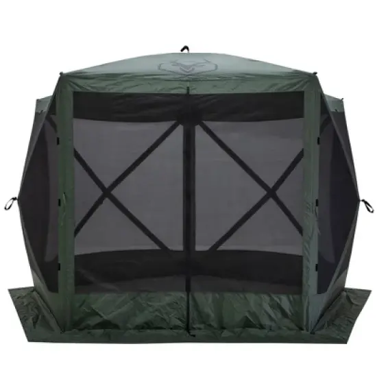 Gazelle GG500GR 4 Person 5 Sided Outdoor Portable Pop Up Water and UV Resistant Gazebo Screened Tent with Carry Bag and Stakes, Alpine Green image {1}