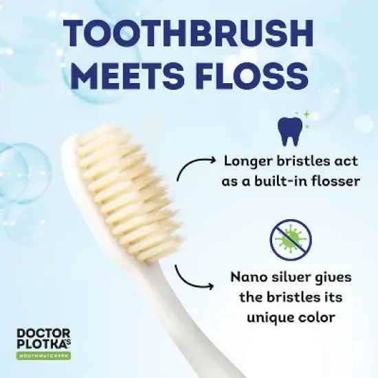 Doctor Plotka's Mouthwatchers Antimicrobial Toothbrush Soft Blue image {1}