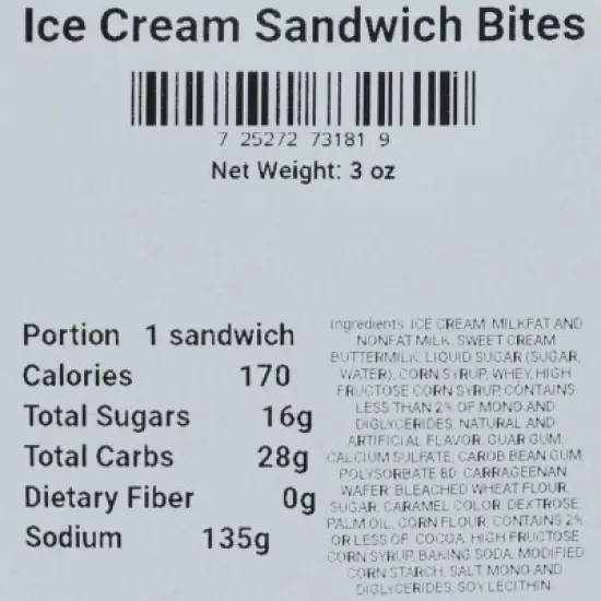 Wicked Good Foods Vanilla or Mint 3 oz Freeze Dried Ice Cream Sandwich Bites - Pack of 2 image {7}