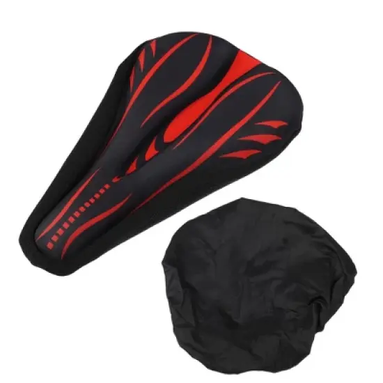 Unique Bargains Bike Bicycle Saddle Seat Cover Comfort Pad Padded Soft Printed Silicone with Waterproof Cover image {7}