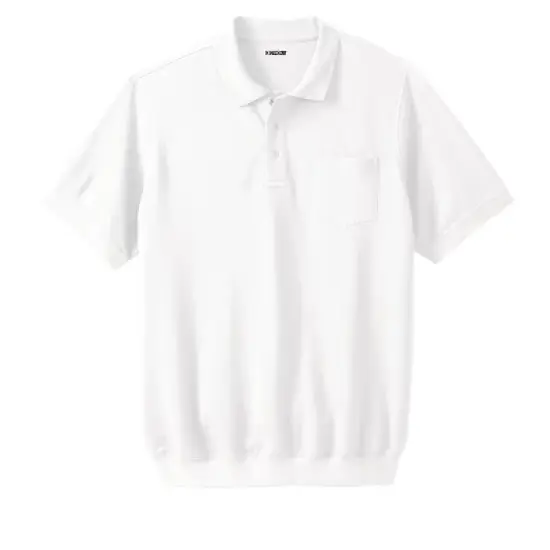 KingSize Men's Big & Tall Banded Bottom Pocket Shrink-Less&trade; Piqu&eacute; Polo Shirt image {9}