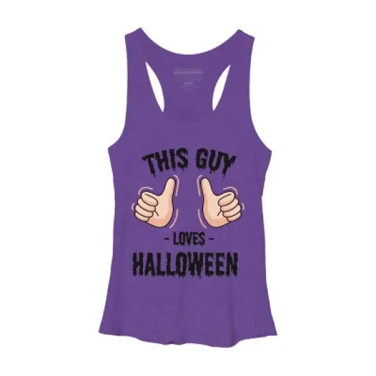 Women's Design By Humans This Guy Loves Halloween By MultimediaOne Racerback Tank Top image {6}