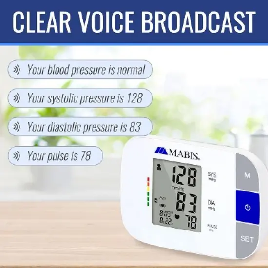 MABIS Universal Talking Blood Pressure Monitor, Upper Arm, Irregular Heartbeat Detection, 396-Reading Memory Storage for 4 User Profiles, FSA & HSA image {3}