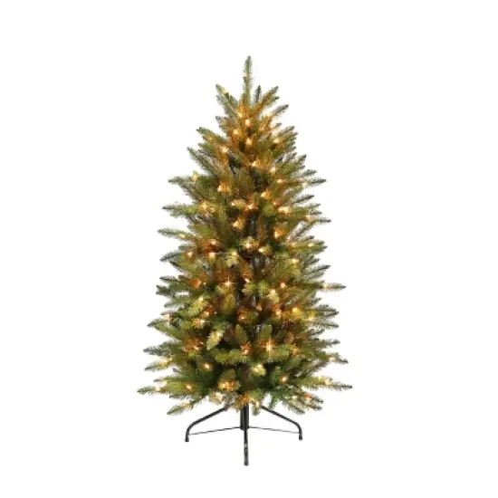 4.5ft Pre-lit Artificial Christmas Tree Fraser Fir - Puleo image {4}