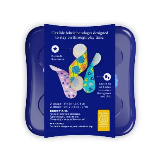 Welly Kid's Flex Fabric Bandages - Floral - 48ct image {4}