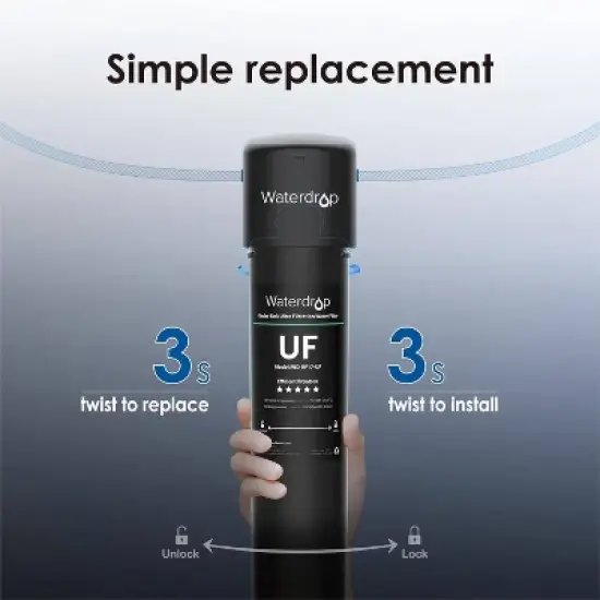 Waterdrop 17UB-UF Ultra Filtration Under Sink Water Filter System with Extra 1 RF17-UF Filter image {6}