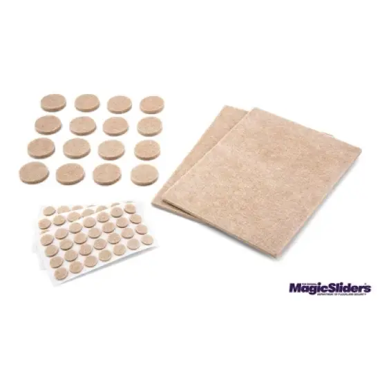 Magic Sliders 102pk HD Self-Stick Adhesive Pads Oatmeal image {2}