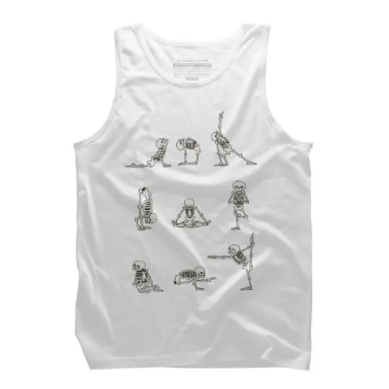 Men's Design By Humans Skeleton Yoga By huebucket Tank Top image {7}