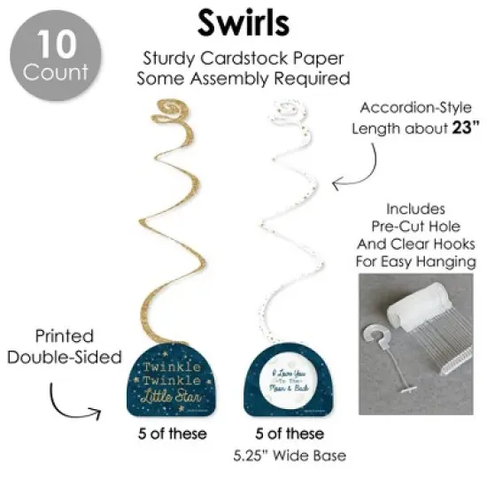 Big Dot of Happiness Twinkle Twinkle Little Star - Baby Shower or Birthday Party Supplies Decoration Kit - Decor Galore Party Pack - 51 Pieces image {3}