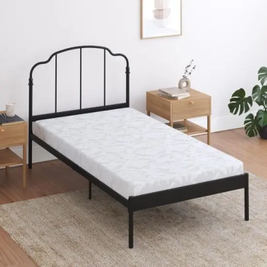 RealRooms Slumber Space 5-Inch Polyester Filled Mattress with Jacquard Cover, Twin, White image {2}