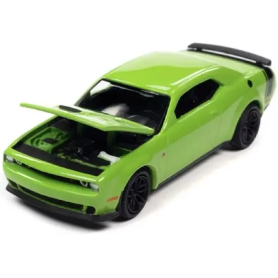 2019 Dodge Challenger R/T Scat Pack Sublime Green w/Black Tail Stripe Modern Muscle Ltd Ed 1/64 Diecast Model Car by Auto World image {2}