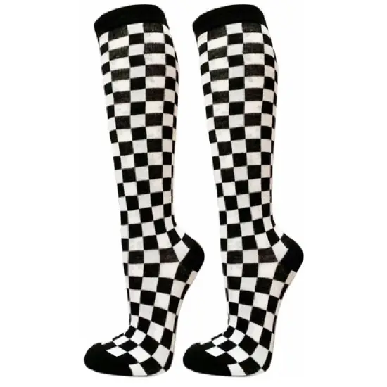 Compact Checker Patterned Knee High Socks from the Sock Panda (Women's Sizes, Adult Medium) image {1}