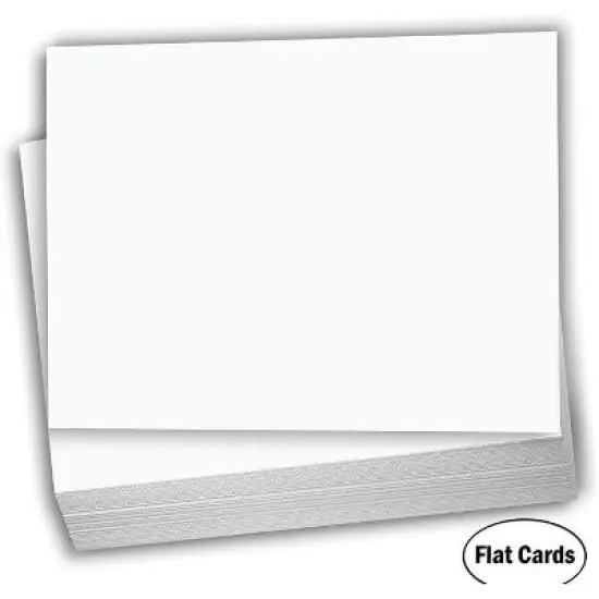 Hamilco White Cardstock Blank Index Flash Note & Post Cards - Flat 5 X 7" Paper 65 lb Cover for Printer - 100 Pack image {1}
