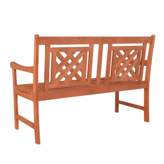 Vifah 3pc Malibu Eucalyptus Outdoor Patio Dining Set with 48" Benches Tan image {3}