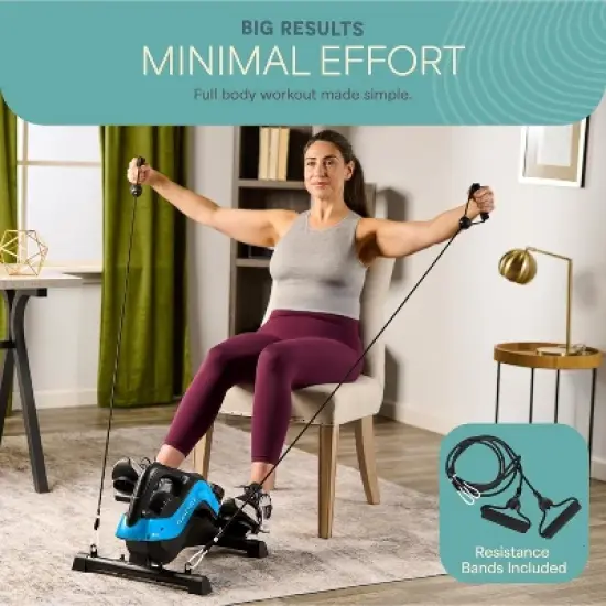 Lifepro Under Desk Bike Pedal Exerciser - 3-in-1 Mini Exercise Bike with Resistance Bands, Arm & Leg Workout, Fitness App Compatible image {1}