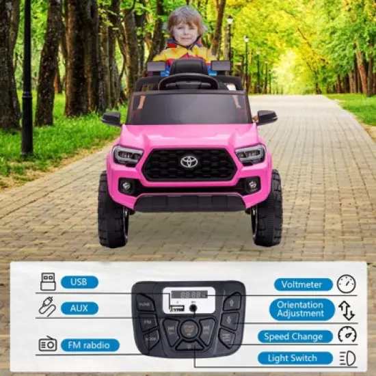 Officially Licensed Toyota Tacoma 12V Kids Ride-On Car with Parent Remote Control image {4}