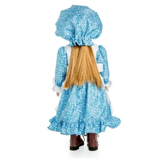The Queen's Treasures 18 Inch Doll Blue Calico Dress with Brown Lace up Boots image {4}