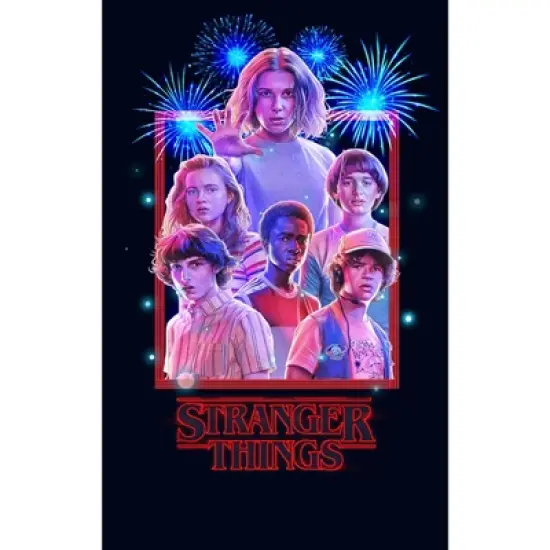 Girl's Stranger Things Fourth of July  Character Frame T-Shirt image {1}
