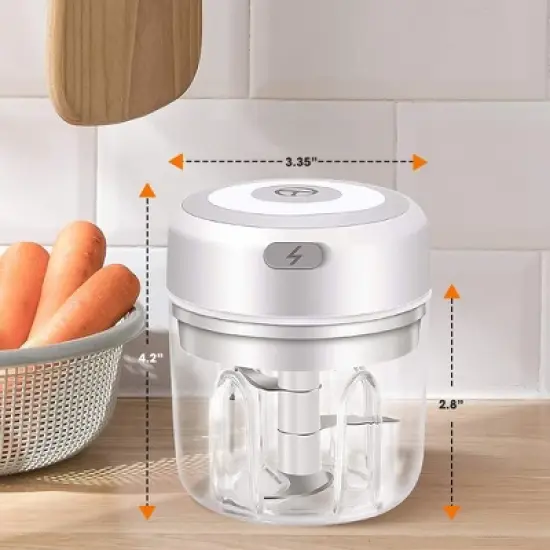 Cheer Collection Wireless Mini Food Chopper, USB Rechargeable, 250ml Portable Electric Garlic Grinder for Veggies, Baby Food, Nuts image {2}