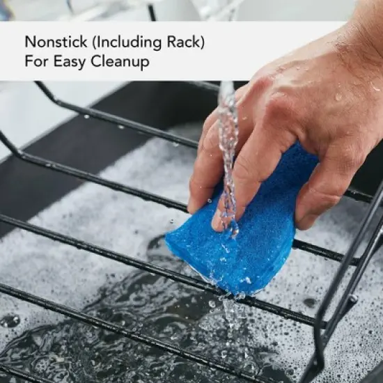 KitchenAid Hard Anodized Induction 13"x15.75" Roaster with Nonstick Rack: Turkey Roasting Pan, Oven-Safe, Matte Black image {4}