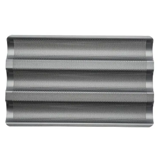Anolon Advanced Bakeware Three Channel Nonstick Baguette Tray Gray: Steel French Bread Pan, Even-Heating, Dishwasher-Safe image {2}