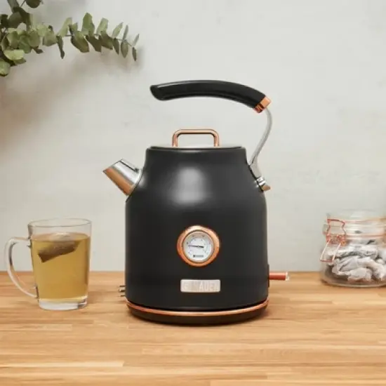 Haden Dorset 1.7 Liter Stainless Steel Electric Hot Water Kettle Bundled with 12 Cup Drip Coffee Maker Coffee Machine, Black & Copper image {5}