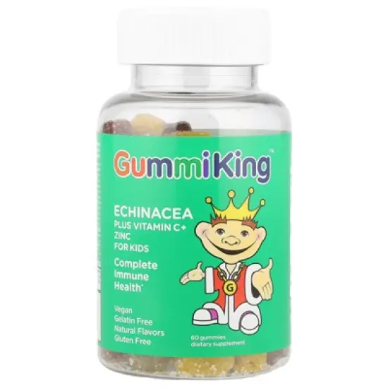 GummiKing Echinacea Plus Vitamin C+ Zinc for Kids, Strawberry, Orange, Lemon, Grape, Cherry and Grapefruit, 60 Gummies image {4}