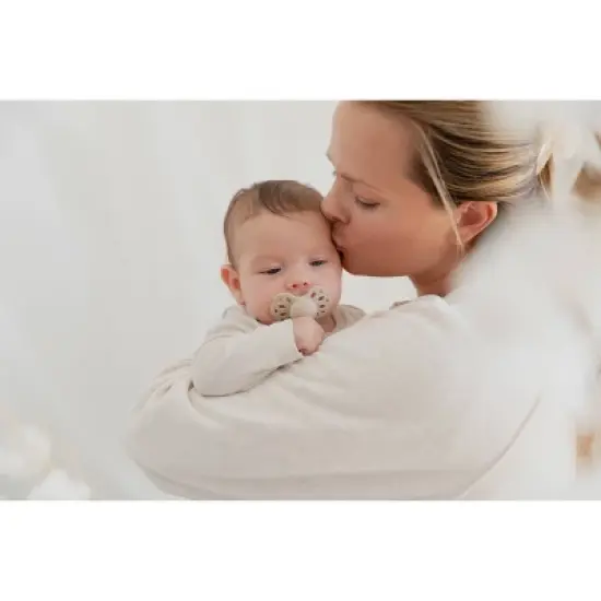 Bibs Infinity Symmetrical Silicone Pacifier 0-6m - Size 1 - Ivory/Blush - 2pk image {6}