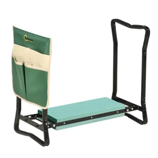 Outsunny Garden Kneeler Seat Stool Bench Kneeling Pad and 1 Large Side Tool Pouch & Easy Folding Design for Transport & Storage image {8}