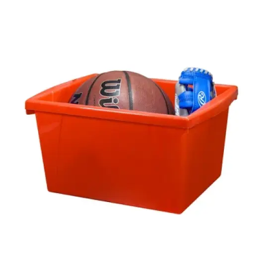 Storex 4 Gallon Storage Bin, Red image {4}