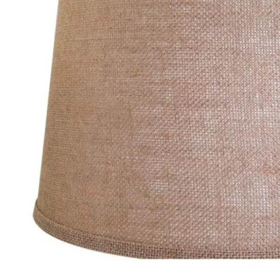ALUCSET LLA-S1908 Soft Linen Burlap Drum Lampshades w/ Harp Support & Spider Mode Installation for Table Lamps and Floor Lights, Set of 2, Light Brown image {4}