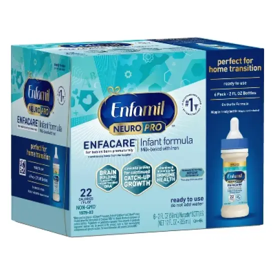 Enfamil EnfaCare Nursettes Ready to Feed Infant Formula Bottles - 2 fl oz/6ct image {10}