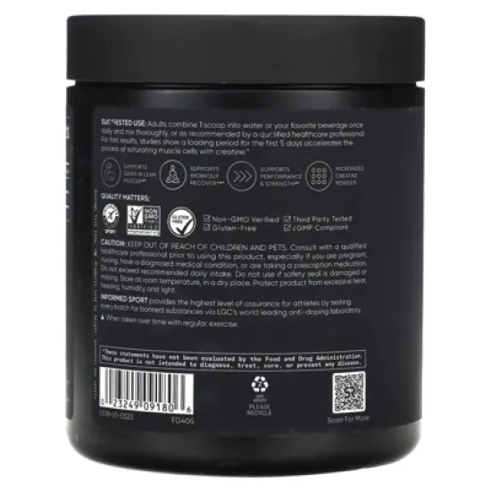 Sports Research Creatine Monohydrate, Unflavored, 10.58 oz (300 g) image {2}