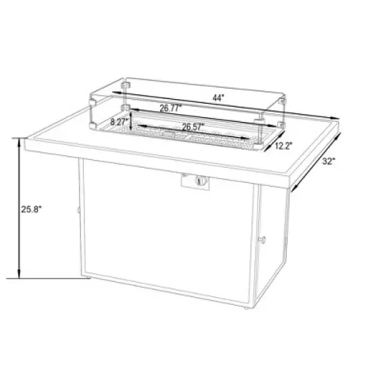 LeisureMod Chelsea Modern Aluminum Patio Propane Fire Pit Table &ndash; Outdoor Heating Table for Patio, Deck, Balcony, Backyard, and Garden Spaces image {15}