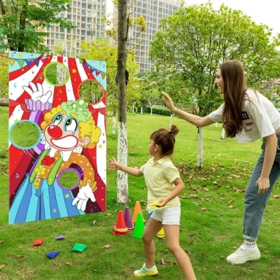 Joyfy 31PCS 3 in 1 Carnival Games Cornhole Set with Ring Toss/Bean Bags/Cones for Kids Adults Family Fun Outdoor Indoor Party Yard Lawn Game Play Toy image {5}