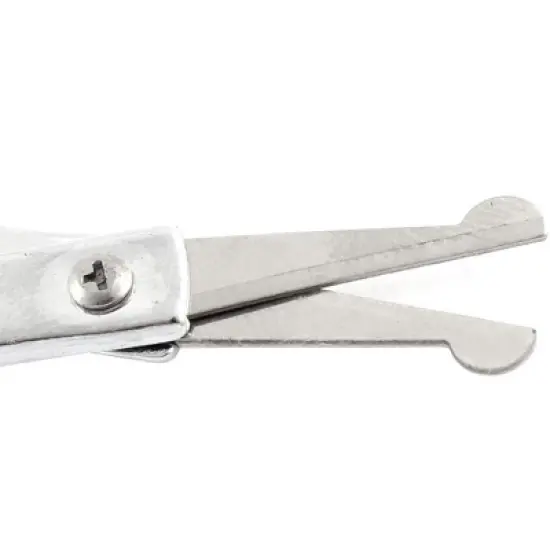 Unique Bargains Round-Tip Eyebrow Scissors Silver Tone 3.3" x 1.6" x 0.08" 2 Pcs image {1}