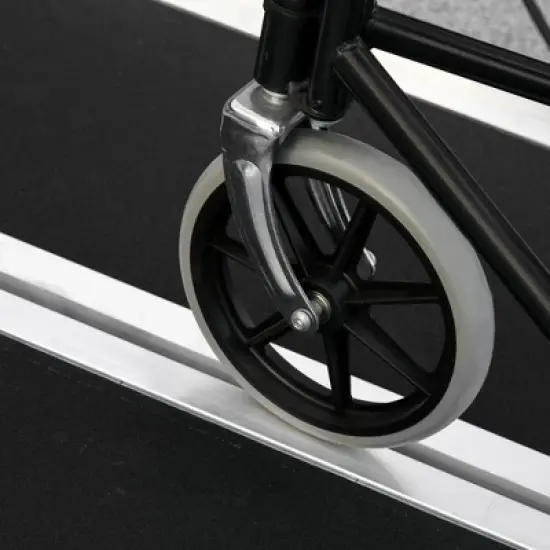 HOMCOM Aluminum Portable Skidproof PVC Folding Wheelchair Ramp, 3' image {4}