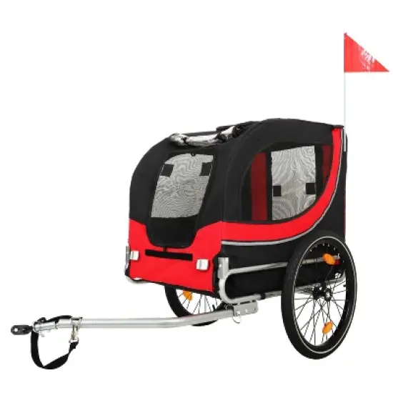 Aukfa Folding Dog Bike Trailer: 120LB All-Terrain Pet Carrier with Reinforced Steel Frame - Ideal for Cycling, Jogging, Camping & Outdoor Adventures image {8}