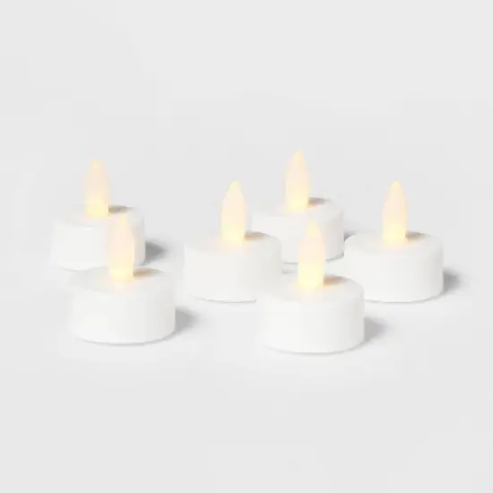 12ct Twist-Flame LED Tealight Candles White - Room Essentials&trade;: Battery-Operated, Plastic Housing image {2}