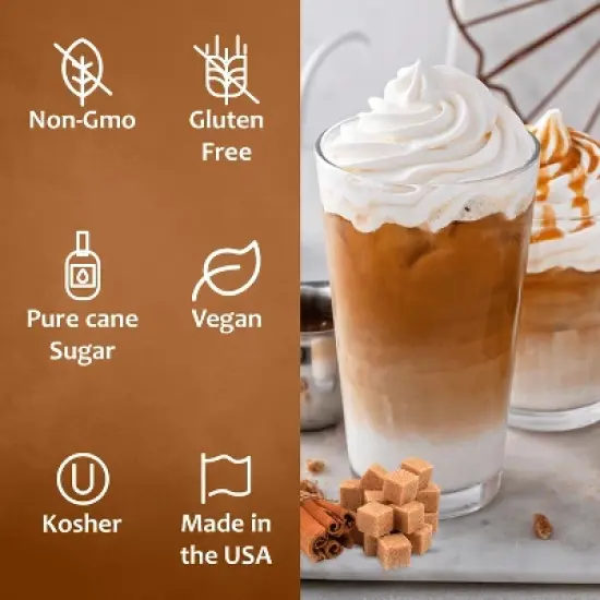 Syruvia Coffee Flavors Variety Pack: Caramel & Brown Sugar Cinnamon 25.4 fl oz Syrup image {3}