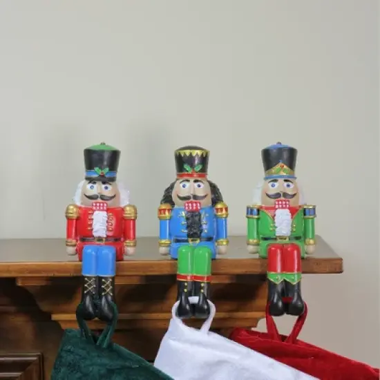 Northlight Nutcracker Christmas Stocking Holders - 5" - Set of 3 image {4}