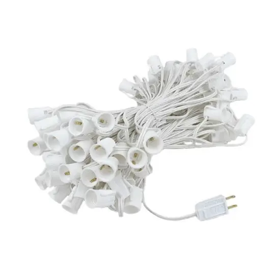 Novelty Lights 100 Feet G50 Globe Outdoor Patio String Lights, White Wire image {2}