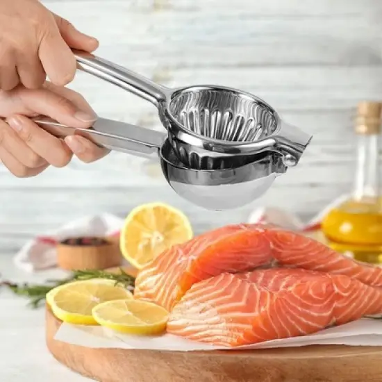 MOVSSOU Lemon Squeezer Manual Citrus Juicer Hand Press Juicer Handheld Lemon Juicer Squeezer Manual Black image {7}